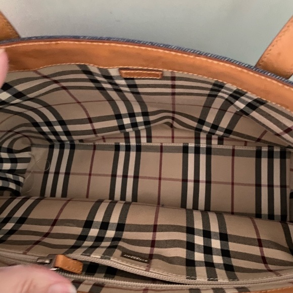 Burberry London Denim Nova check tote beach bag - Picture 4 of 12